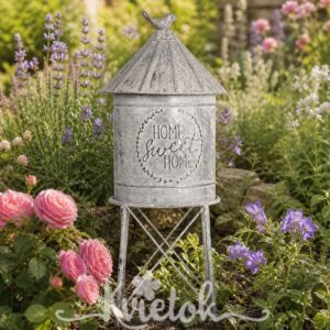PLECHOVÝ BOX HOME SWEET HOME Ø 19*45 cm