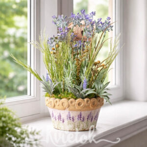 aranžmán s levanduľou v34 š22cm